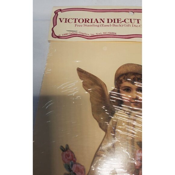 Vintage Die Cut Christmas Ornament Angel w/ Flowers & Envelope Victorian Gift - Picture 5 of 6
